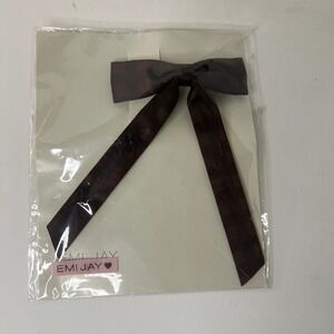 Emi Jay‎ Tabby Satin Hair Bow in Chocolate NIP